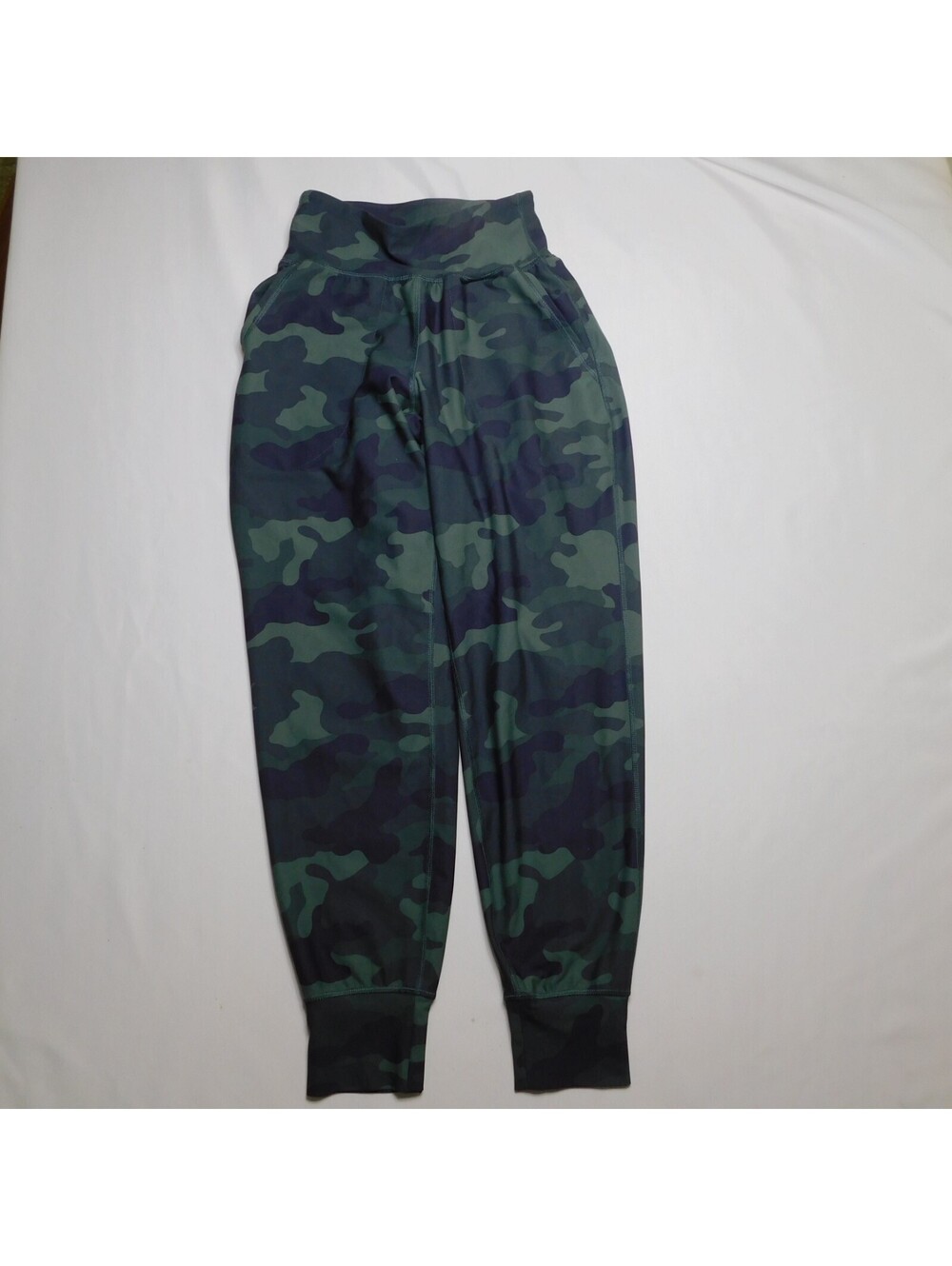 Old Navy Powersoft Joggers XS Womens Green Camo High Rise Active Go-Dry Pants